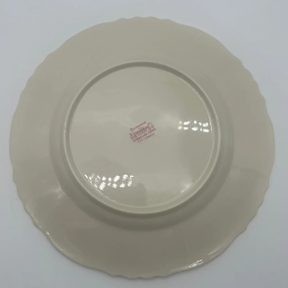 4 set Vintage Syracuse China Suzanne Federal Shape Dinner Plates 10in